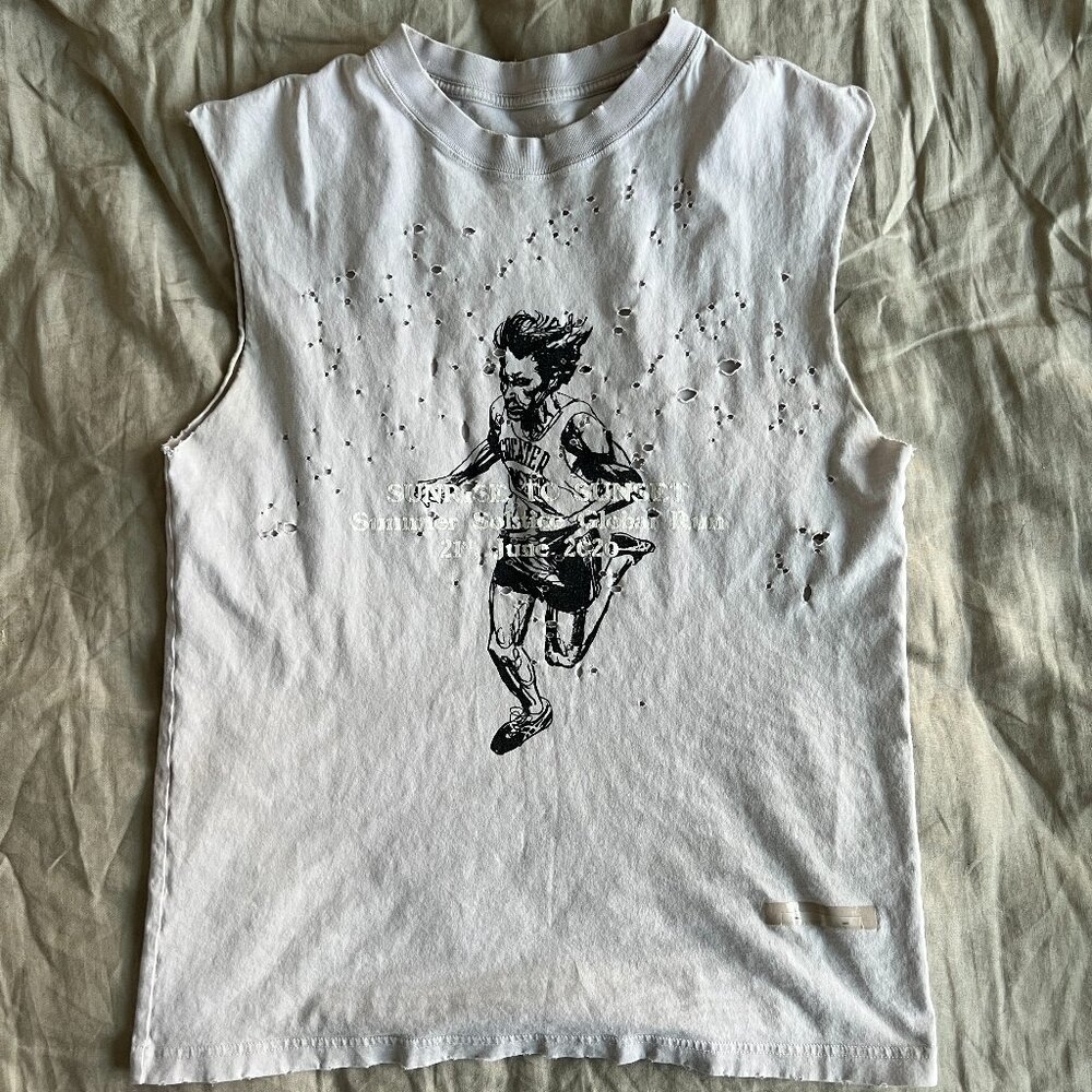 Satisfy Running MothTech™ Muscle Tee - Size 1 - White/Faded pink